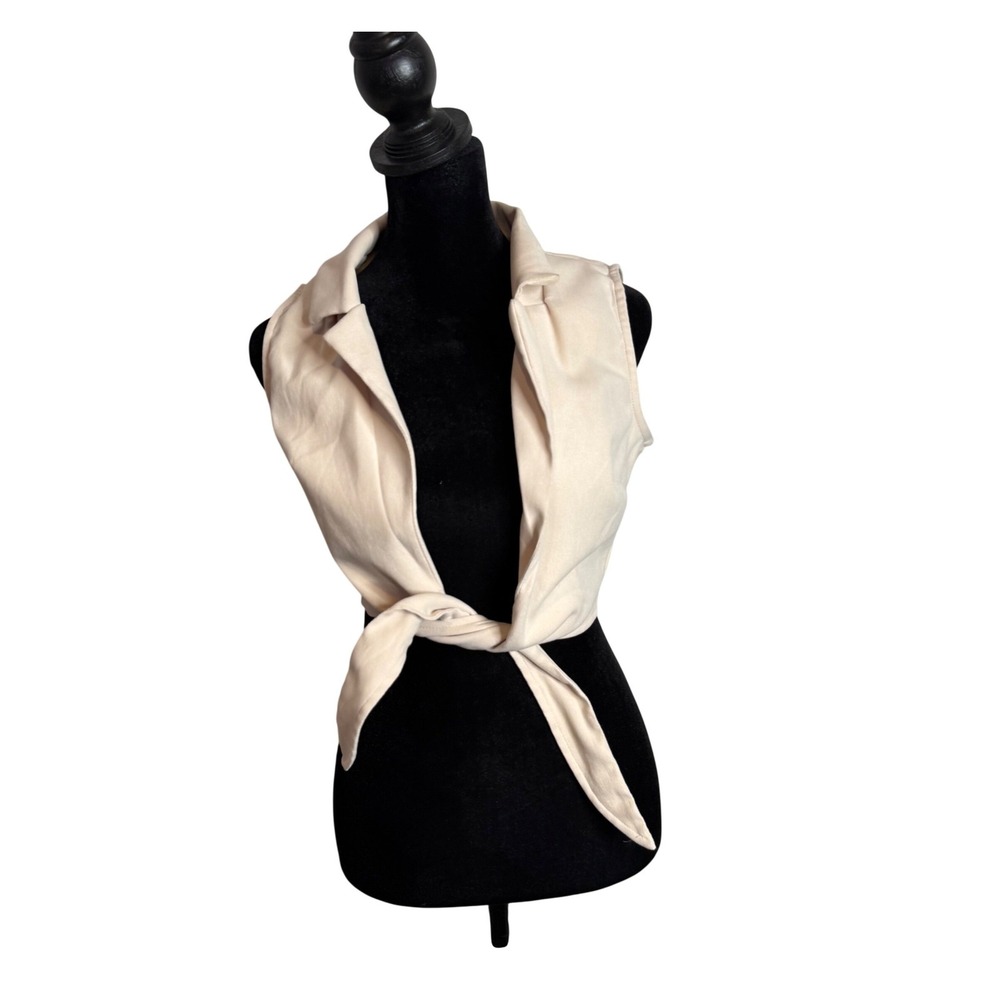 Tie Front Open Crop Top‎ Layering Size XS Minimalist Clean Girl Sleeveless